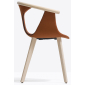 Кресло деревянное с обивкой PEDRALI Fox ясень, ткань беленый ясень, коричневый Фото 6