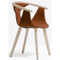 Кресло деревянное с обивкой PEDRALI Fox ясень, ткань беленый ясень, коричневый Фото 7