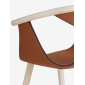Кресло деревянное с обивкой PEDRALI Fox ясень, ткань беленый ясень, коричневый Фото 5