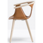 Кресло деревянное с обивкой PEDRALI Fox сталь, ясень, натуральная кожа беленый ясень, коричневый Фото 6