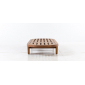 Шезлонг-лежак деревянный с матрасом WArt Spain ироко, ткань Etisilk натуральный, синий Фото 4