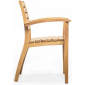 Кресло деревянное с подушкой WArt Stock ироко, ткань Etisilk натуральный, зеленый Фото 3