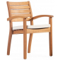 Кресло деревянное с подушкой WArt Stock ироко, ткань Etisilk натуральный, зеленый Фото 1