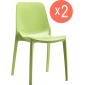 Комплект пластиковых стульев Scab Design Ginevra Set 2 стеклопластик светло-зеленый Фото 1