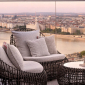 Столик плетеный кофейный JANUS et Cie Vino алюминий, искусственный ротанг, мрамор лавовый, белый Фото 12