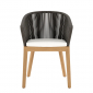 Кресло деревянное плетеное JANUS et Cie Heron тик, алюминий, роуп натуральный, ореховый Фото 7