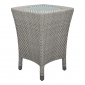 Столик плетеный кофейный со стеклом JANUS et Cie Amari алюминий, искусственный ротанг, шлифованное стекло дымчатый Фото 3