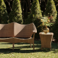 Столик плетеный кофейный со стеклом JANUS et Cie Amari алюминий, искусственный ротанг, шлифованное стекло дымчатый Фото 5