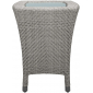 Столик плетеный кофейный со стеклом JANUS et Cie Amari алюминий, искусственный ротанг, шлифованное стекло дымчатый Фото 1