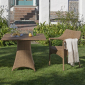 Стол плетеный обеденный JANUS et Cie Amari алюминий, искусственный ротанг бамбуковый зеленый Фото 7