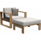Пуф деревянный с подушкой JANUS et Cie Matisse Teak тик, акрил натуральный Фото 4