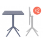 Комплект столов пластиковых складных Siesta Contract Sky Folding Table 60 Set 2 сталь, пластик темно-серый Фото 1