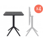 Комплект пластиковых складных столов Siesta Contract Sky Folding Table 60 Set 4 сталь, пластик черный Фото 1