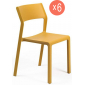 Комплект пластиковых стульев Nardi Trill Bistrot Set 6 стеклопластик горчичный Фото 1