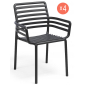 Комплект пластиковых кресел Nardi Doga Set 4 стеклопластик антрацит Фото 1
