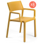 Комплект пластиковых кресел Nardi Trill Armchair Set 6 стеклопластик горчичный Фото 1