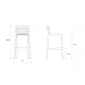 Комплект пластиковых барных стульев Nardi Doga Stool Set 2 стеклопластик белый Фото 2