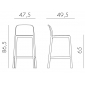 Комплект пластиковых полубарных стульев Nardi Faro Mini Set 2 стеклопластик красный Фото 2