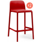 Комплект пластиковых полубарных стульев Nardi Faro Mini Set 2 стеклопластик красный Фото 1
