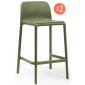 Комплект пластиковых полубарных стульев Nardi Faro Mini Set 2 стеклопластик агава Фото 1
