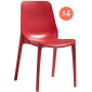 Комплект пластиковых стульев Scab Design Ginevra Set 4 стеклопластик красный Фото 1