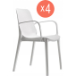 Комплект пластиковых кресел Scab Design Ginevra Set 4 стеклопластик лен Фото 1