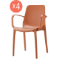 Комплект пластиковых кресел Scab Design Ginevra Set 4 стеклопластик терракотовый Фото 1