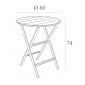 Стол пластиковый складной Siesta Contract Helen Folding Table Ø60 пластик оливковый Фото 2