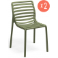 Комплект пластиковых стульев Nardi Doga Bistrot Set 2 стеклопластик агава Фото 1