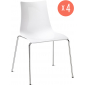 Комплект пластиковых стульев Scab Design Zebra Antishock 4 Legs Set 4 сталь, поликарбонат хром, белый Фото 1