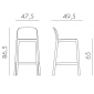 Комплект пластиковых полубарных стульев Nardi Faro Mini Set 4 стеклопластик голубой Фото 2