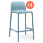 Комплект пластиковых полубарных стульев Nardi Faro Mini Set 4 стеклопластик голубой Фото 1