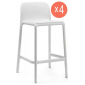 Комплект пластиковых полубарных стульев Nardi Faro Mini Set 4 стеклопластик белый Фото 1