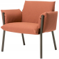 Кресло лаунж металлическое c подушками Scab Design Brezza Lounge сталь, ткань sunbrella мокко, розовый Фото 1