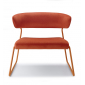 Кресло лаунж с обивкой Scab Design Lisa Lounge сталь, вельвет терракотовый, красный Фото 3