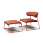 Кресло лаунж с обивкой Scab Design Lisa Lounge сталь, вельвет терракотовый, красный Фото 8