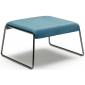 Пуф с обивкой Scab Design Lisa Lounge Pouf сталь, вельвет черный глянцевый никель, голубой Фото 1