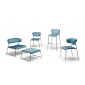 Пуф с обивкой Scab Design Lisa Lounge Pouf сталь, вельвет черный глянцевый никель, голубой Фото 5