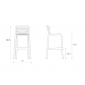 Комплект пластиковых барных стульев Nardi Doga Stool Set 4 стеклопластик грушевый Фото 2