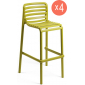 Комплект пластиковых барных стульев Nardi Doga Stool Set 4 стеклопластик грушевый Фото 1