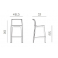 Комплект пластиковых полубарных стульев Nardi Net Stool Mini Set 2 стеклопластик горчичный Фото 2