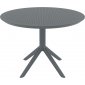 Стол пластиковый Siesta Contract Sky Table Ø105 сталь, пластик темно-серый Фото 7