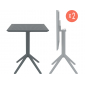 Комплект столов пластиковых складных Siesta Contract Sky Folding Table 60 Set 2 сталь, пластик темно-серый Фото 1