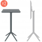 Комплект пластиковых барных складных столов Siesta Contract Sky Folding Bar Table 60 Set 2 сталь, пластик темно-серый Фото 1
