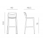 Стул пластиковый барный Nardi Cassia Stool стеклопластик антрацит Фото 2