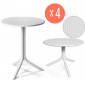 Комплект пластиковых столов Nardi Step + Step Mini Set 4 стеклопластик белый Фото 1