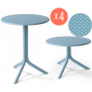 Комплект пластиковых столов Nardi Step + Step Mini Set 4 стеклопластик голубой Фото 1