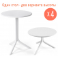 Комплект пластиковых столов Nardi Spritz + Spritz Mini Set 4 стеклопластик белый Фото 1