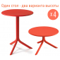 Комплект пластиковых столов Nardi Spritz + Spritz Mini Set 4 стеклопластик коралловый Фото 1
