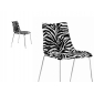 Стул пластиковый с обивкой Scab Design Zebra Pop 4 legs  сталь, поликарбонат, ткань черный, белый Фото 2